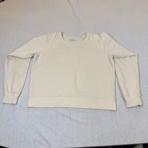 Madewell Cream Cotton Modal Blend Crew Neck Raglan Sleeve Sweatshirt Size S